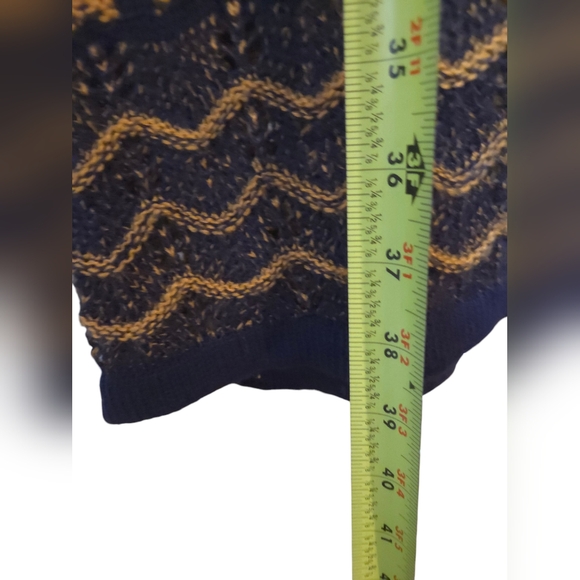 Romeo + Juliet - Patterned Knit Midi Dress Yellow & Navy EUC - Picture 9 of 9